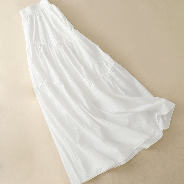 Buddha Stones Simple Lines Elastic Waist Women's Skirt With Pockets - image 2