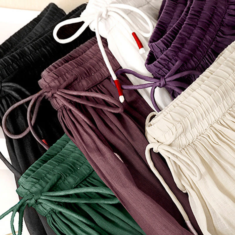 Buddha Stones Summer Solid Color Elastic Waist Drawstring Women's Skirt - image 29