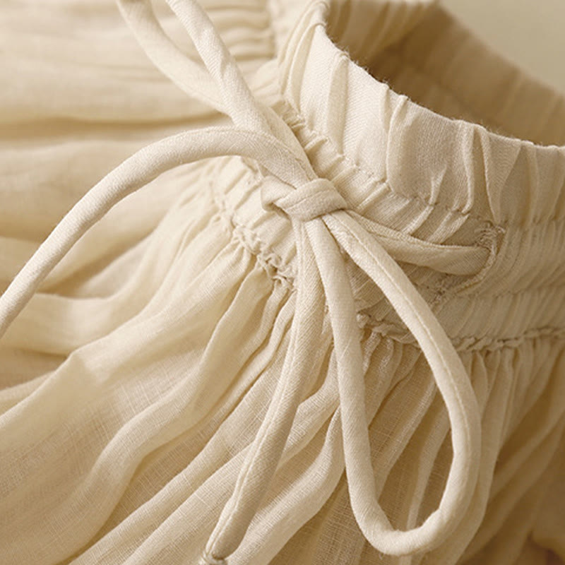 Buddha Stones Summer Solid Color Elastic Waist Drawstring Women's Skirt - image 23