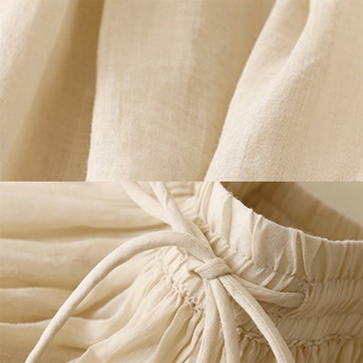 Buddha Stones Summer Solid Color Elastic Waist Drawstring Women's Skirt - image 27