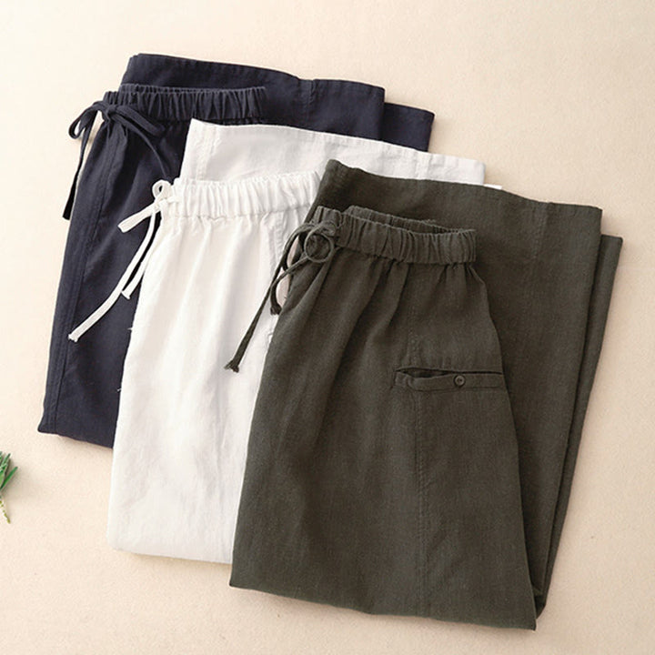 Buddha Stones Drawstring A-line Elastic Waist Cotton Women's Skirt - image 20