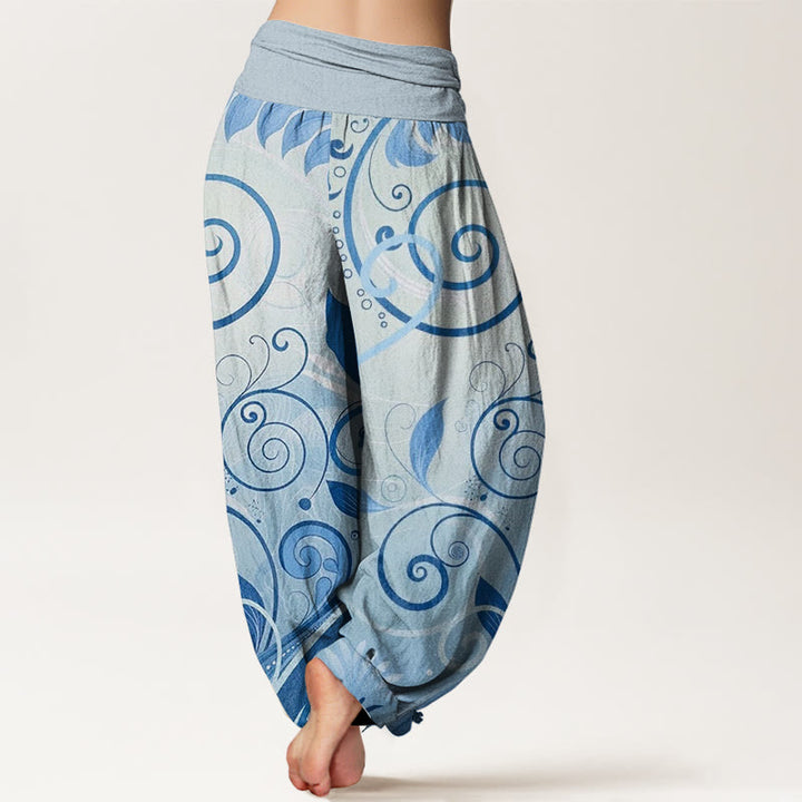 Buddha Stones Cotton Casual Vining Floral Pattern Women's Harem Pants - image 5