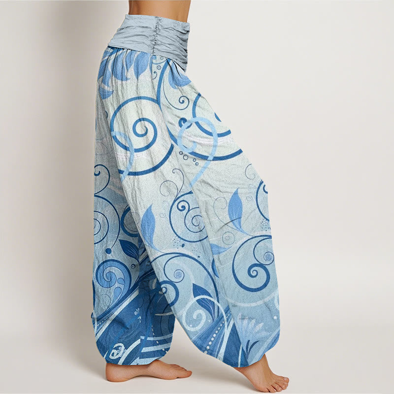 Buddha Stones Cotton Casual Vining Floral Pattern Women's Harem Pants - image 6