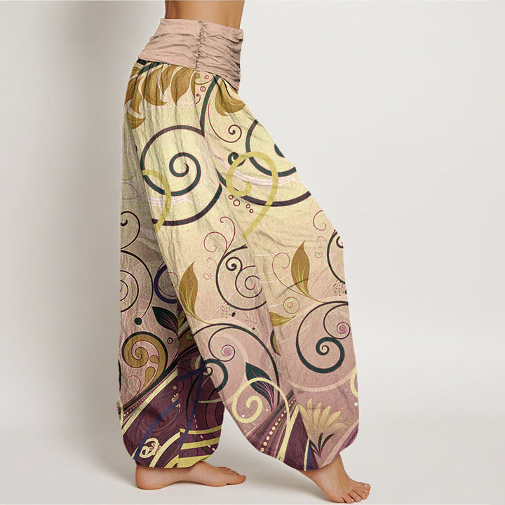 Buddha Stones Cotton Casual Vining Floral Pattern Women's Harem Pants - image 9