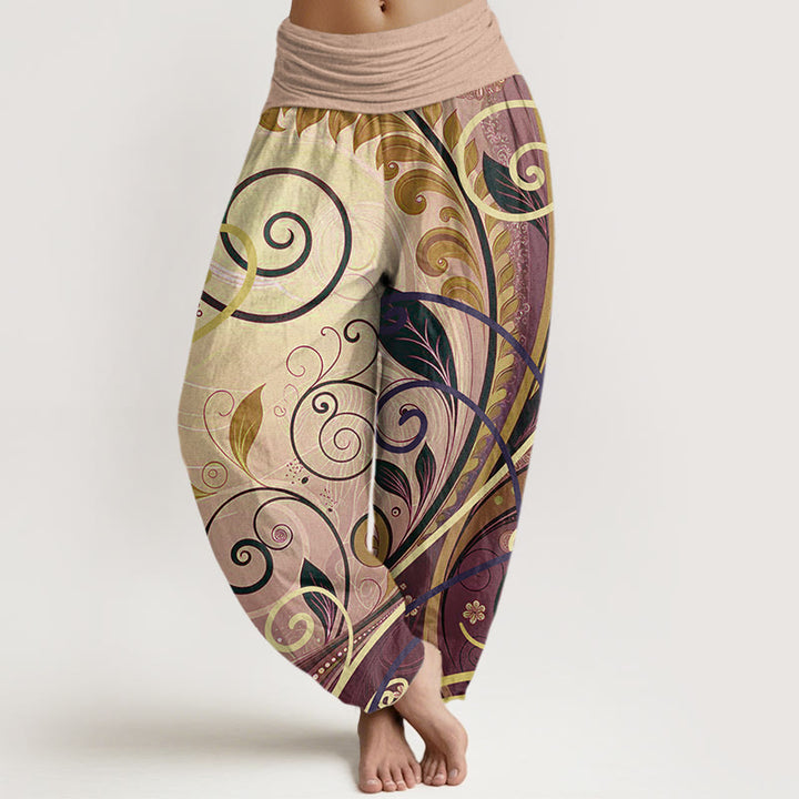 Buddha Stones Casual Vining Floral Pattern Women's Harem Pants - BurlyWood - US22，UK/AU26，EU54 (6XL) - image 7