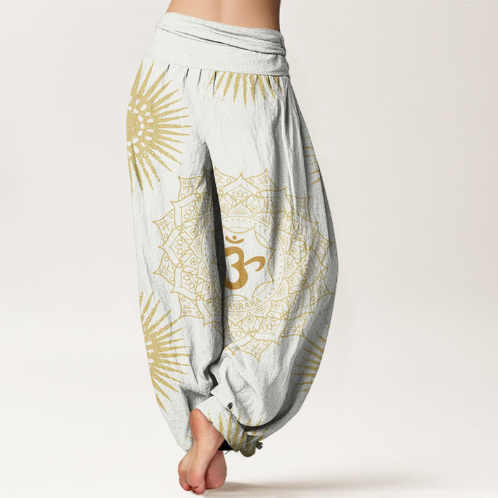 Buddha Stones Casual Mandala Om Symbol Sun Pattern Women's Harem Pants - image 8