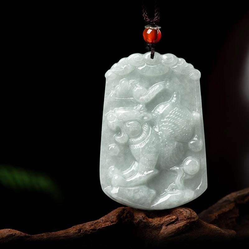 Natural Jade 12 Chinese Zodiac Abundance Amulet Pendant Necklace - Tiger - image 15