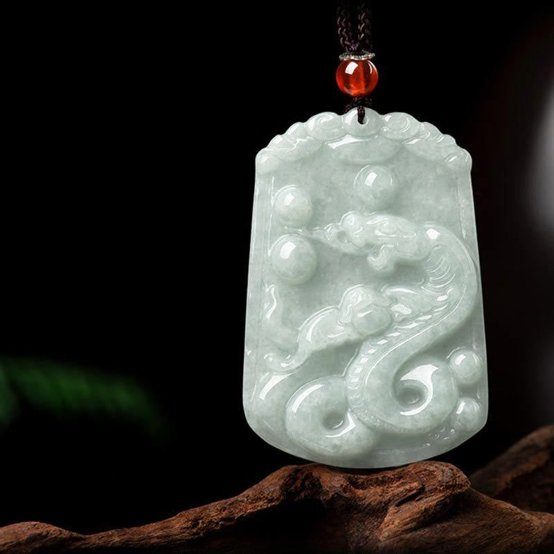 Natural Jade 12 Chinese Zodiac Abundance Amulet Pendant Necklace - Snake - image 19