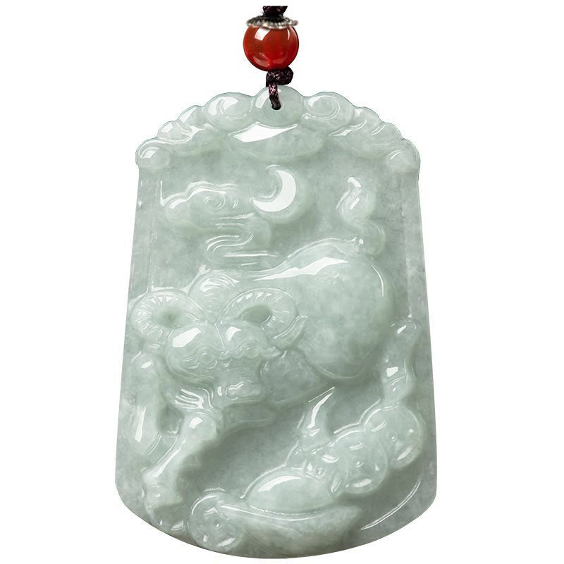 Natural Jade 12 Chinese Zodiac Abundance Amulet Pendant Necklace - image 13