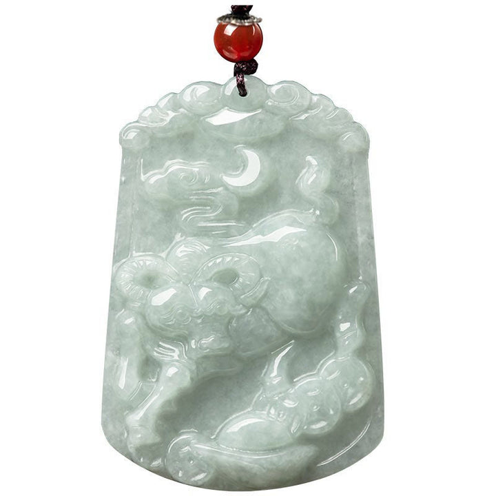 Natural Jade 12 Chinese Zodiac Abundance Amulet Pendant Necklace - image 13