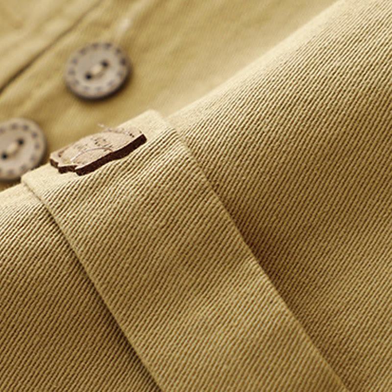 Buddha Stones Solid Color Front Buttons Sleeveless Women's Cotton Waistcoat With Pockets - image 5