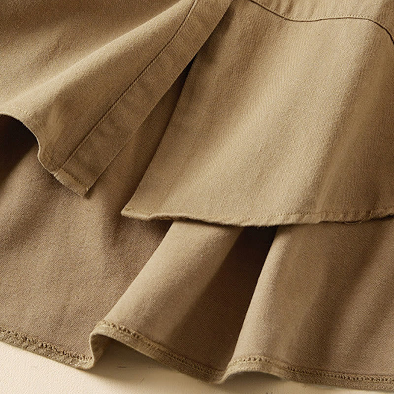 Buddha Stones Fall Irregular Design Long Sleeve Women's Cotton Linen Lapel Jacket With Pockets - image 6