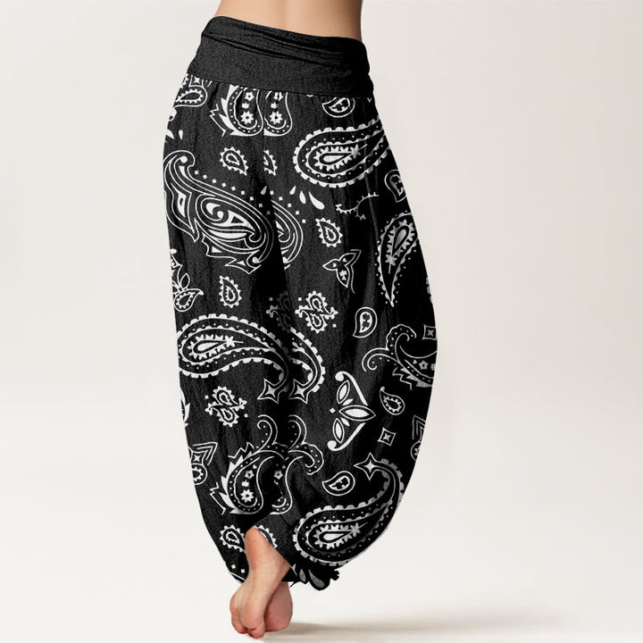 Buddha Stones Casual Classic Paisley Motif Women's Elastic Waist Harem Pants - image 9