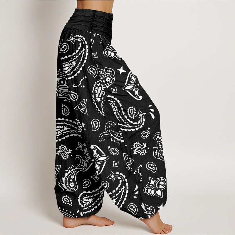 Buddha Stones Casual Classic Paisley Motif Women's Elastic Waist Harem Pants - image 8