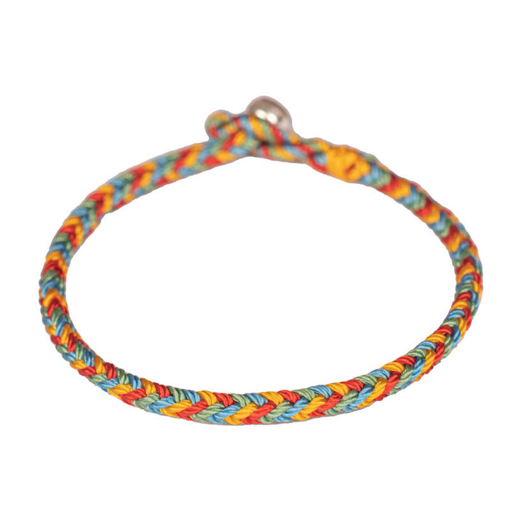 Buddha Stones 925 Sterling Silver Eight Thread Peace Knot Colorful Rope Luck Braided Bracelet - image 13