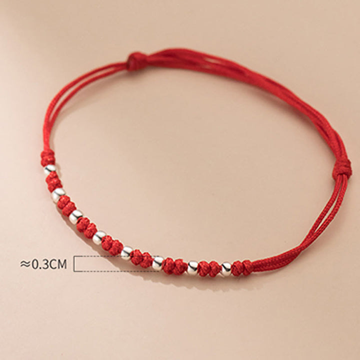 Buddha Stones 925 Sterling Silver Beads Red String Adjustable Luck Bracelet - image 10