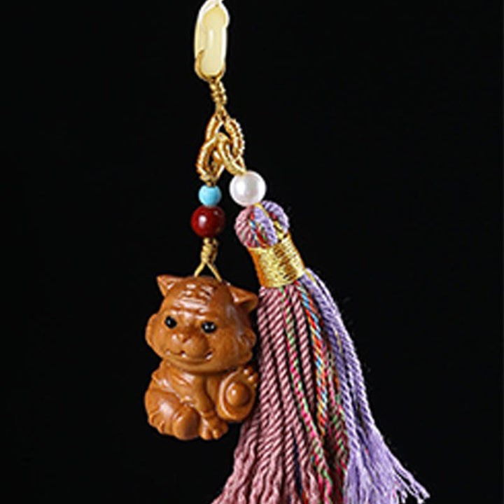FREE Today: Healing and Calm Sandalwood 12 Chinese Zodiac Colorful Tassel Accessories Keychain - image 18