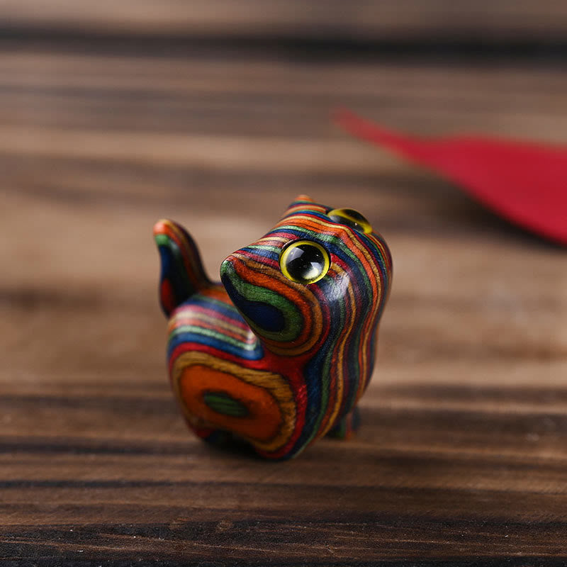 Buddha Stones Rainbow Eucalyptus Cute Cat Animals Calm Decoration - Yellow Eye(33*21*32mm) - image 4