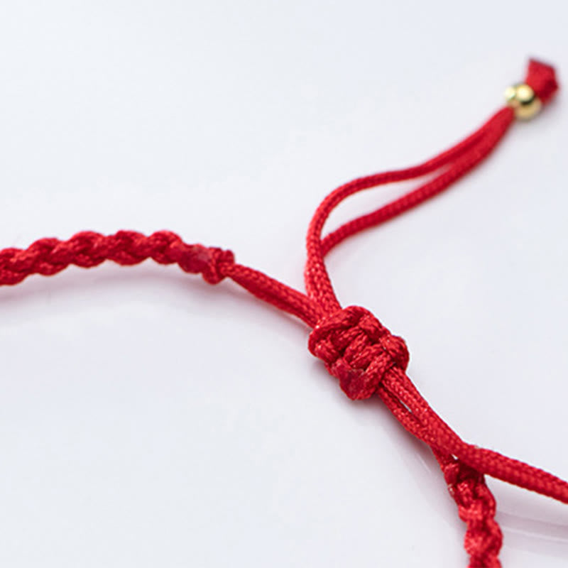 Buddha Stones 925 Sterling Silver Plated Gold Beads Red String Braided Protection Bracelet - image 15