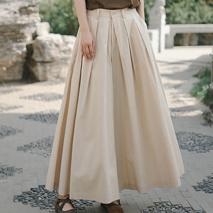 Buddha Stones Casual Plain Loose Cotton Women's Wide Leg Pants With Pockets - image 4