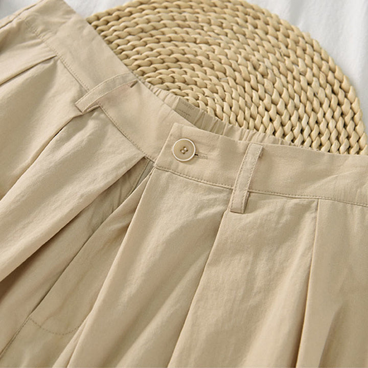 Buddha Stones Casual Plain Loose Cotton Women's Wide Leg Pants With Pockets - image 15