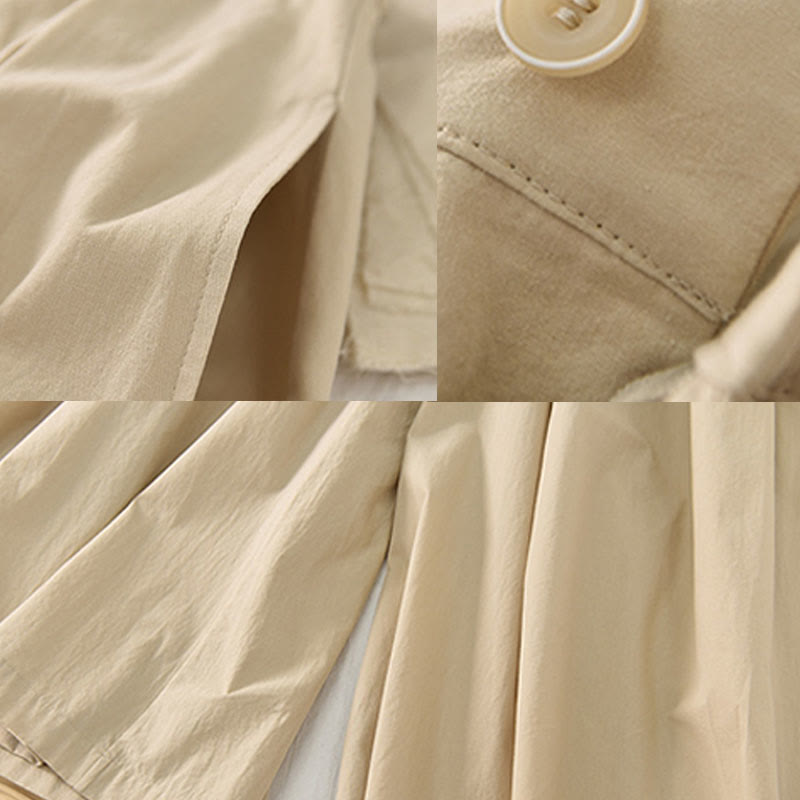 Buddha Stones Casual Plain Loose Cotton Women's Wide Leg Pants With Pockets - image 14