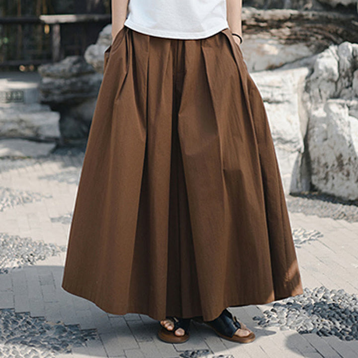 Buddha Stones Casual Plain Loose Cotton Women's Wide Leg Pants With Pockets - image 23