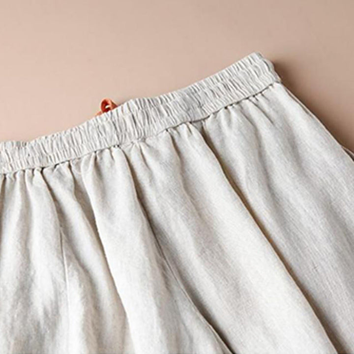 Buddha Stones Casual Cotton Slit Hem Women's 7-8 Length Wide Leg Pants With Pockets - image 3