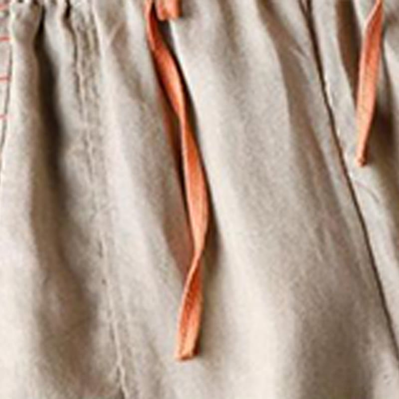 Buddha Stones Casual Cotton Slit Hem Women's 7-8 Length Wide Leg Pants With Pockets - image 9