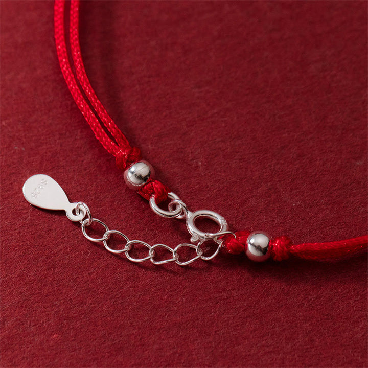 Buddha Stones 925 Sterling Silver Hollow Copper Coin Luck String Bracelet - image 5