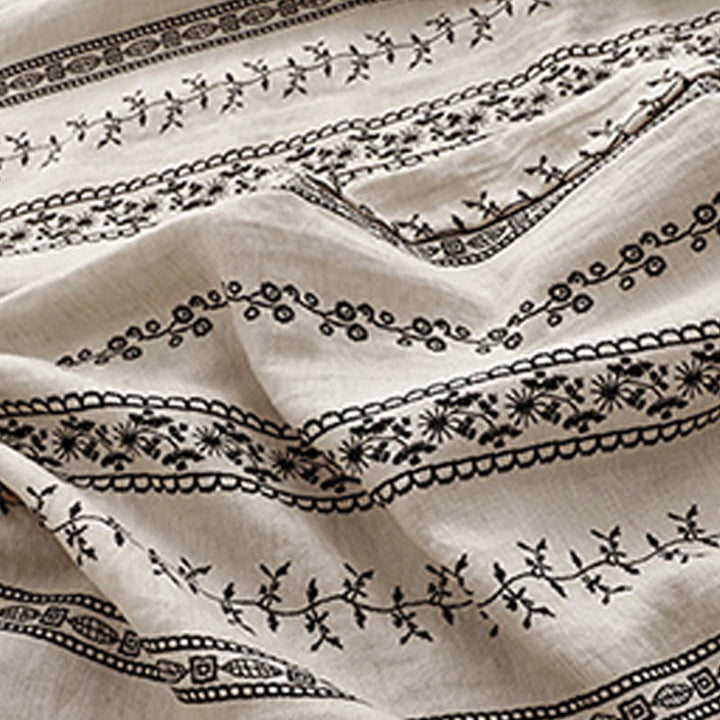 Buddha Stones Casual Vertical Printing Cotton Linen Women's Wide Leg Pants With Pockets - image 9