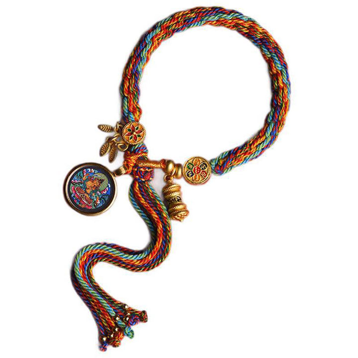 Buddha Stones Thangka Tibetan Chinese Zodiac Zakiram Colorful Rope Connection String Bracelet - image 3