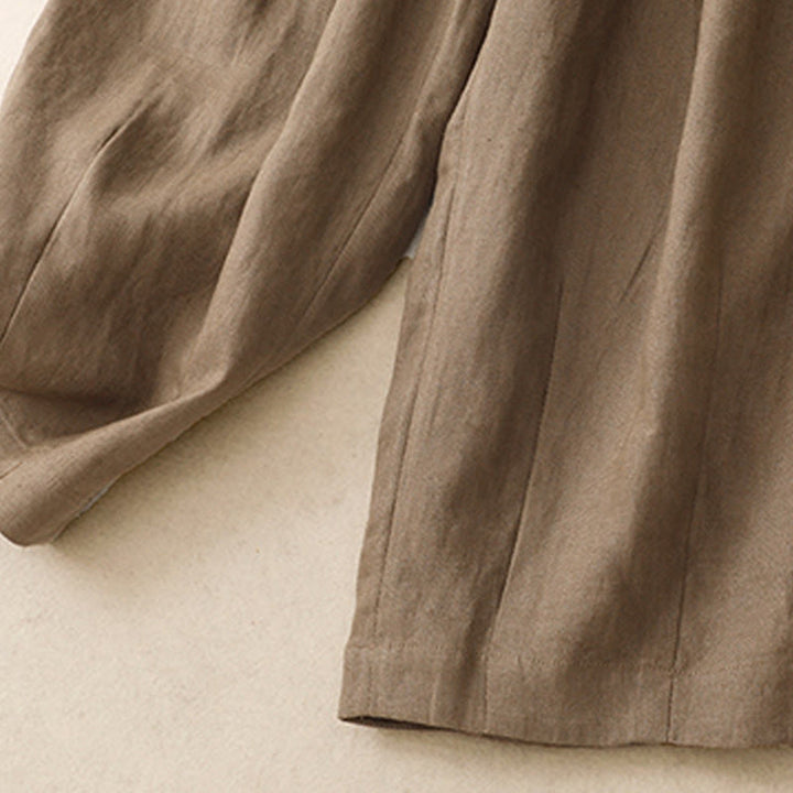 Buddha Stones Summer Plain Women's Cotton Linen Harem Pants With Pockets - image 3