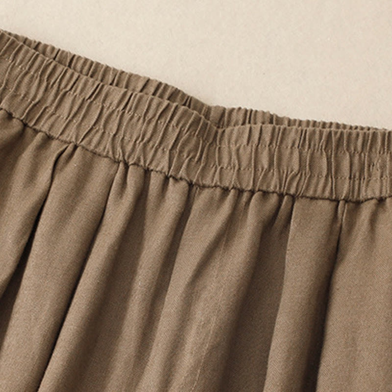 Buddha Stones Summer Plain Women's Cotton Linen Harem Pants With Pockets - image 2