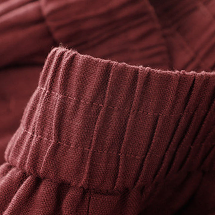 Buddha Stones Summer Plain Women's Cotton Linen Harem Pants With Pockets - image 6