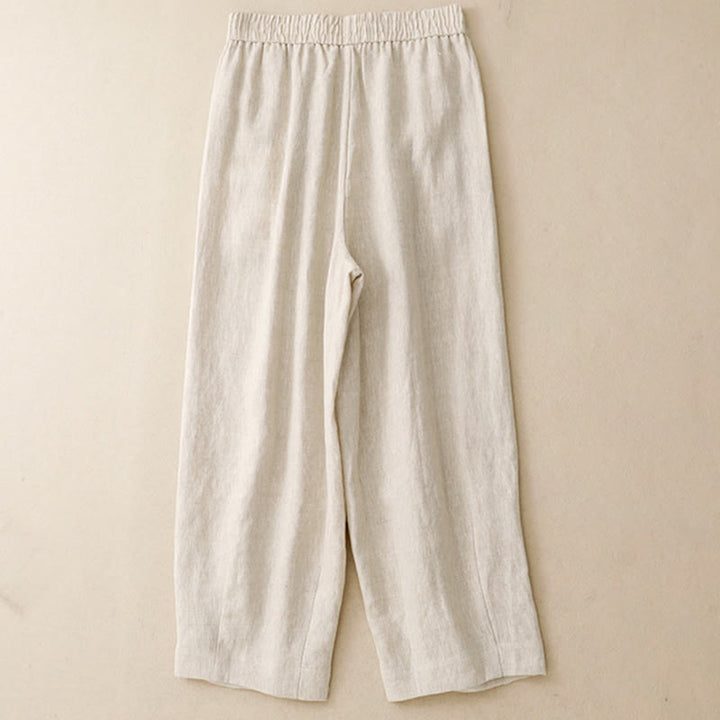 Buddha Stones Summer Plain Women's Cotton Linen Harem Pants With Pockets - image 11