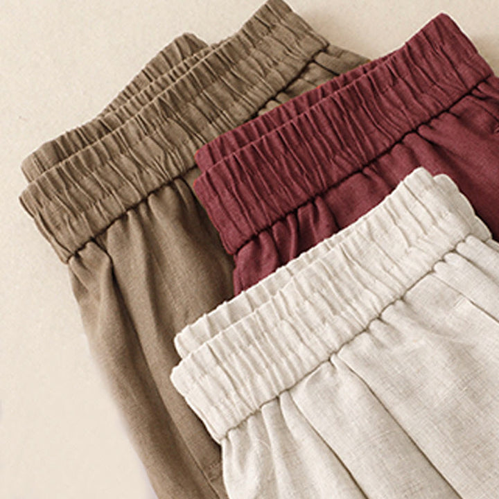 Buddha Stones Summer Plain Women's Cotton Linen Harem Pants With Pockets - image 21