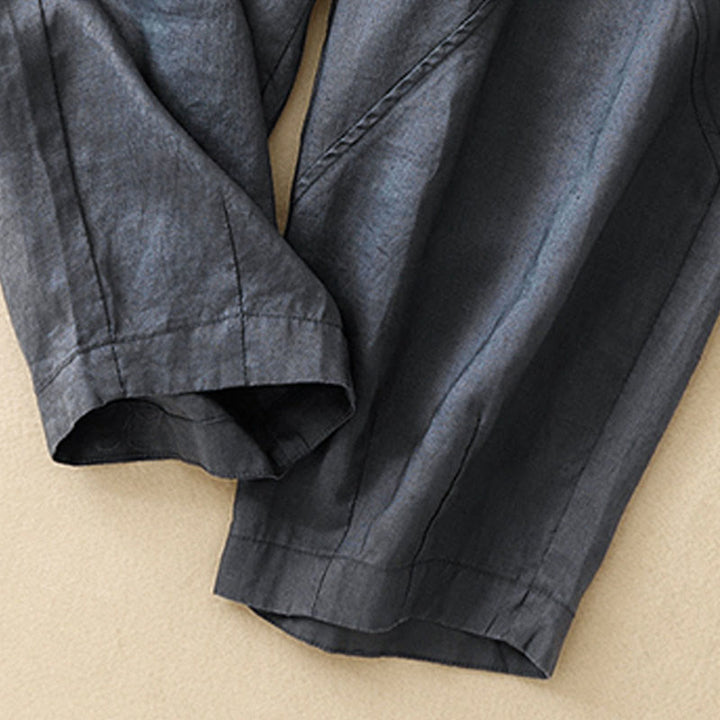 Buddha Stones Casual Plain Cropped Pants Women's Harem Pants With Pockets - image 3