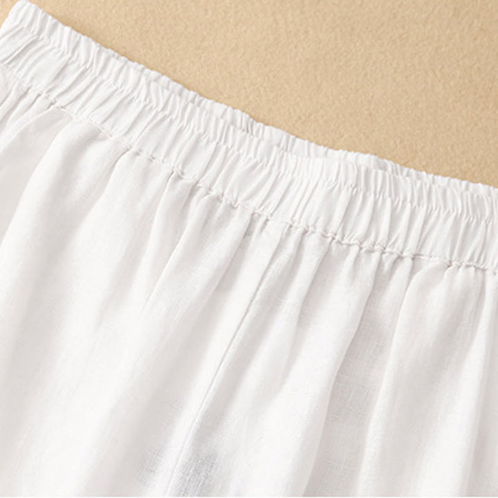 Buddha Stones Casual Plain Cropped Pants Women's Harem Pants With Pockets - image 9