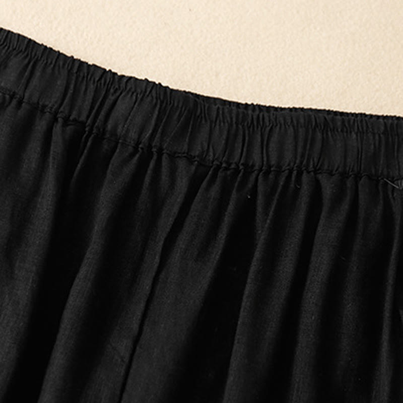 Buddha Stones Casual Plain Cropped Pants Women's Harem Pants With Pockets - image 14