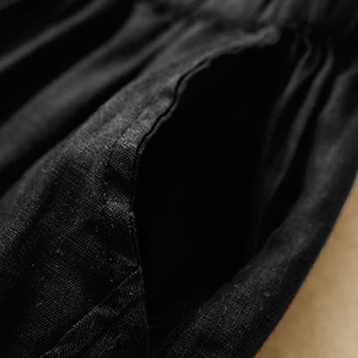 Buddha Stones Casual Plain Cropped Pants Women's Harem Pants With Pockets - image 12