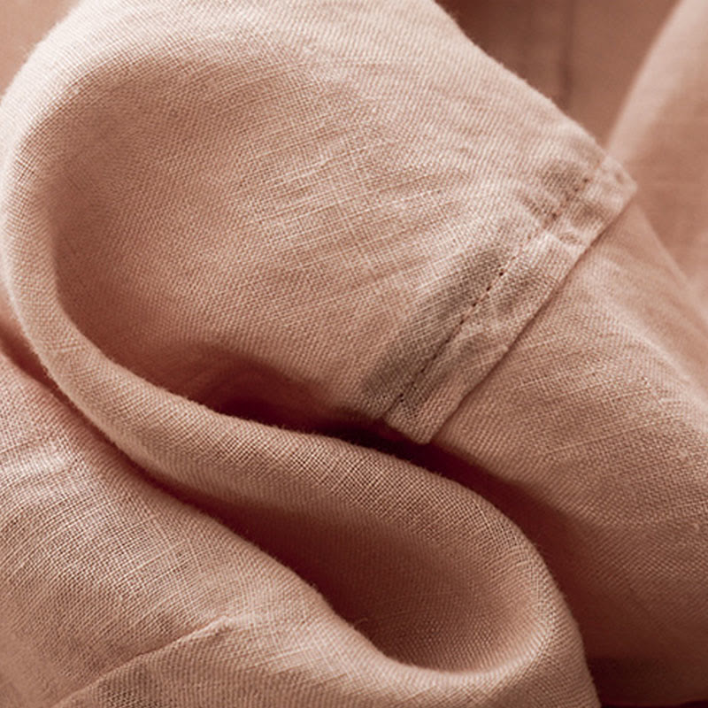 Buddha Stones Casual Plain Cropped Pants Women's Cotton Linen Harem Pants With Pockets - image 27