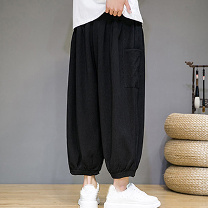 Buddha Stones Casual 7-8 Length Cropped Men's Harem Pants With Side Pockets - image 13