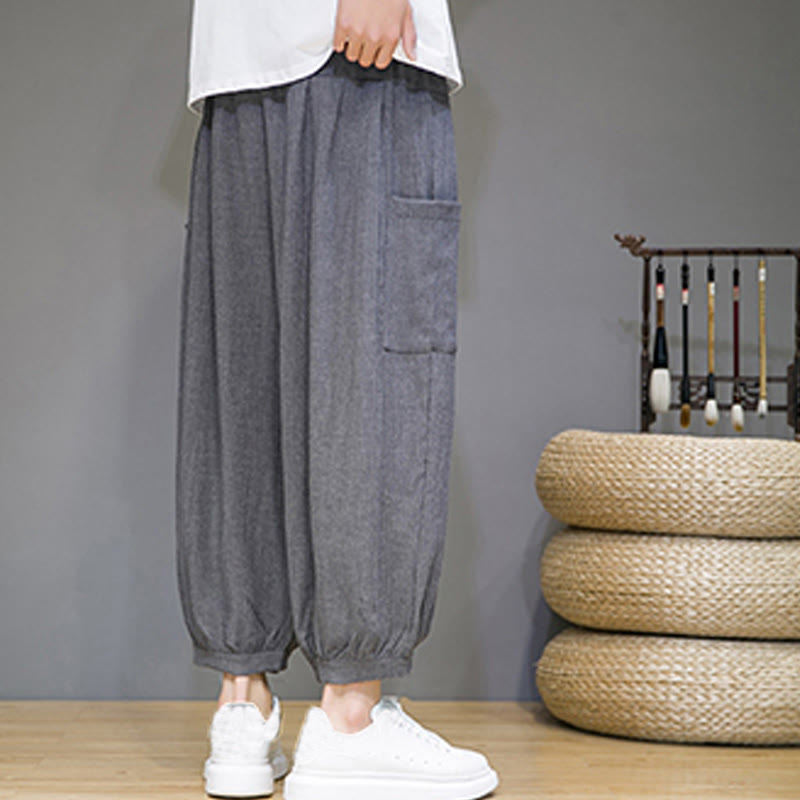 Buddha Stones Casual 7-8 Length Cropped Men's Harem Pants With Side Pockets - image 21