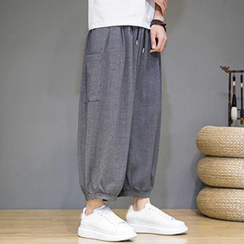 Buddha Stones Casual 7-8 Length Cropped Men's Harem Pants With Side Pockets - image 19