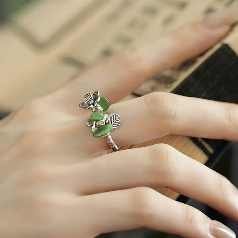 FREE Today: Luck and Balance Flower Pattern Copper Alloy Elastic Rope Ring