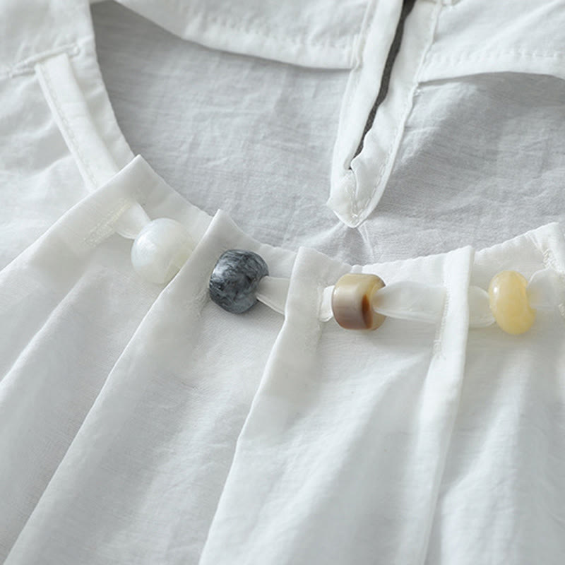 Buddha Stones Beads Crew Neck Design Cotton Short Sleeve Women's Shirt - image 10