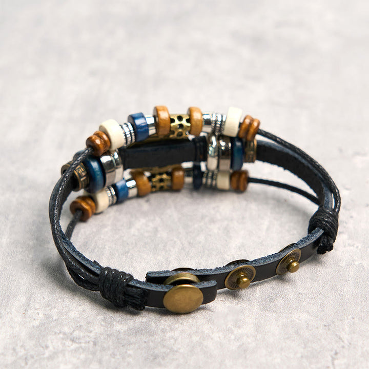 FREE Today: Protection and Blessing Evil Eye Leather Adjustable Bracelet