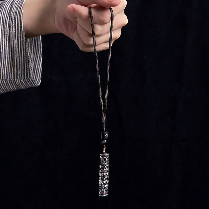 Buddha Stones Copper Fu Character Dragon Pattern Balance Pendant Necklace - image 8