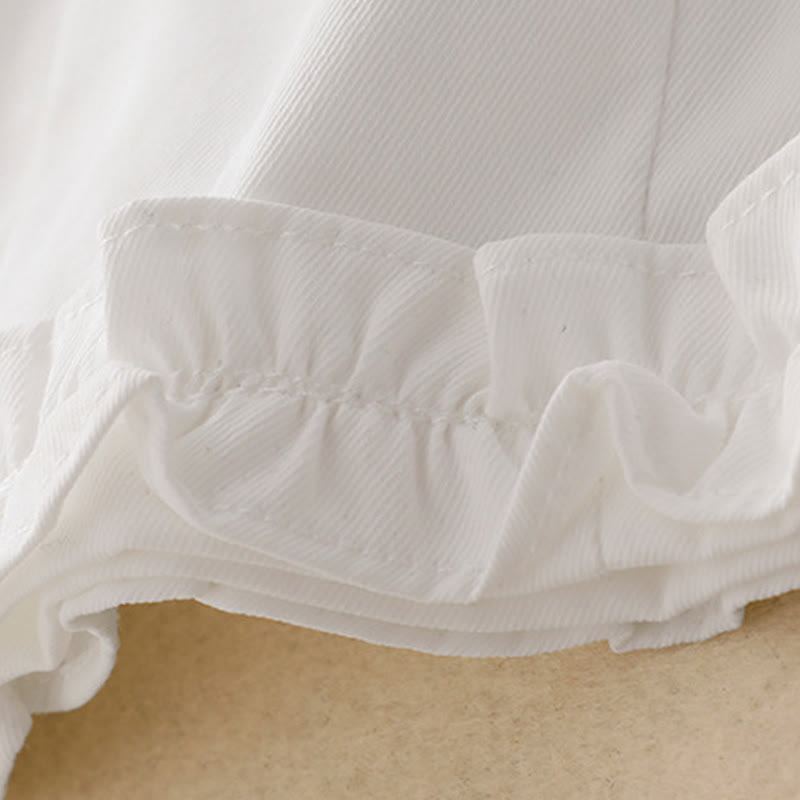 Buddha Stones Summer Button Ruffled Ankle-Length Women's Pants With Pockets - image 11